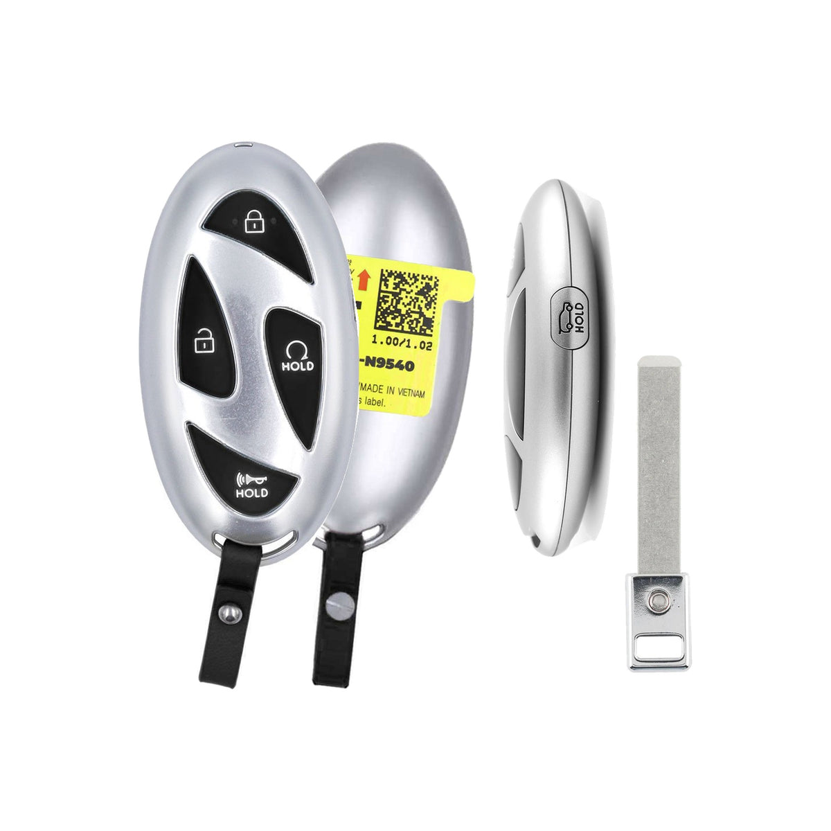 2024-2025 Hyundai Santa Cruz 5-Button Smart Key PN: 95440-K5500 FCC: TQ8-FOB-4F61M43 - front, back, side button and emergency key