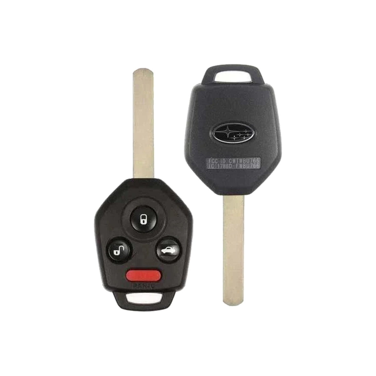 2010-2014 Subaru Legacy Outback 4-Button Remote Head Key PN: 57497-AJ00A CWTWBU766 434 MHz - front and back