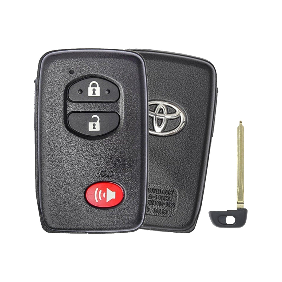 2009-2019 Toyota 4Runner Prius Venza 3-Button Smart Key PN: 89904-0T050 HYQ14ACX Board 5290 - front, back and emergency key