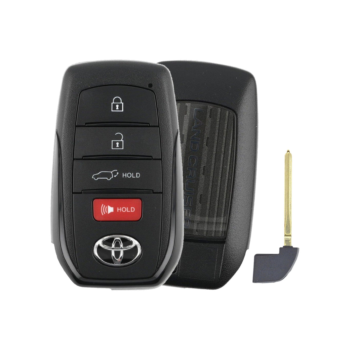 2024-2026 Toyota Land Cruiser 4-Button Smart Key PN: 8990H-60790 HYQ14FBX - front, back and emergency key