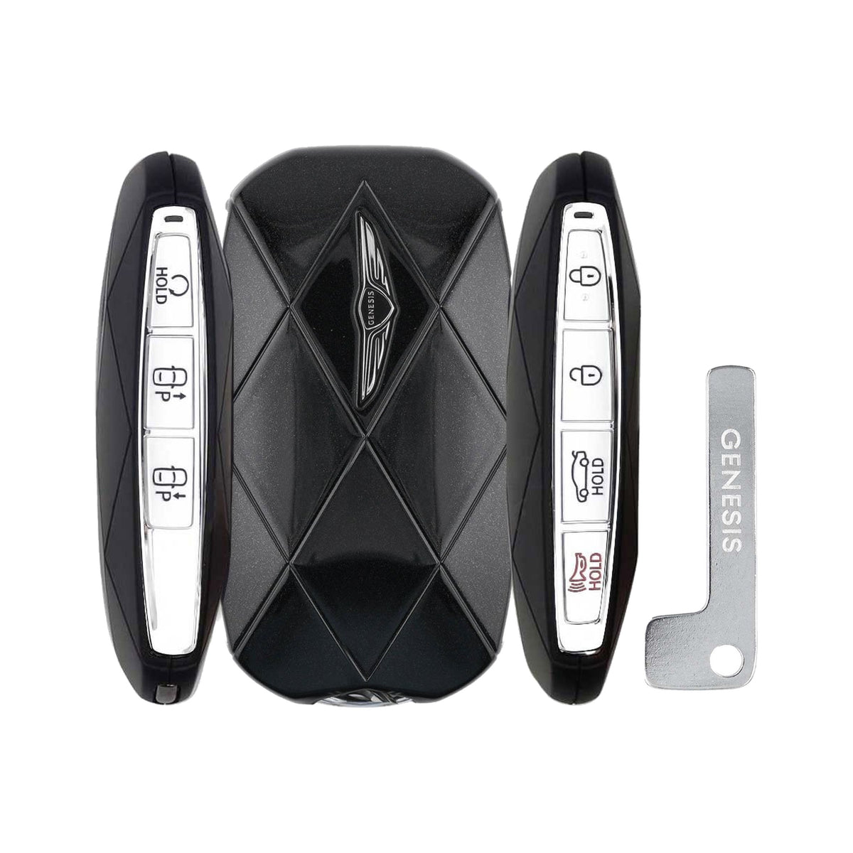 2024-2026 Genesis G80 7-Button Smart Key PN: 95440-T1AA0 TQ8-FOB-4FA0U44 - both button edges, back and emergency key