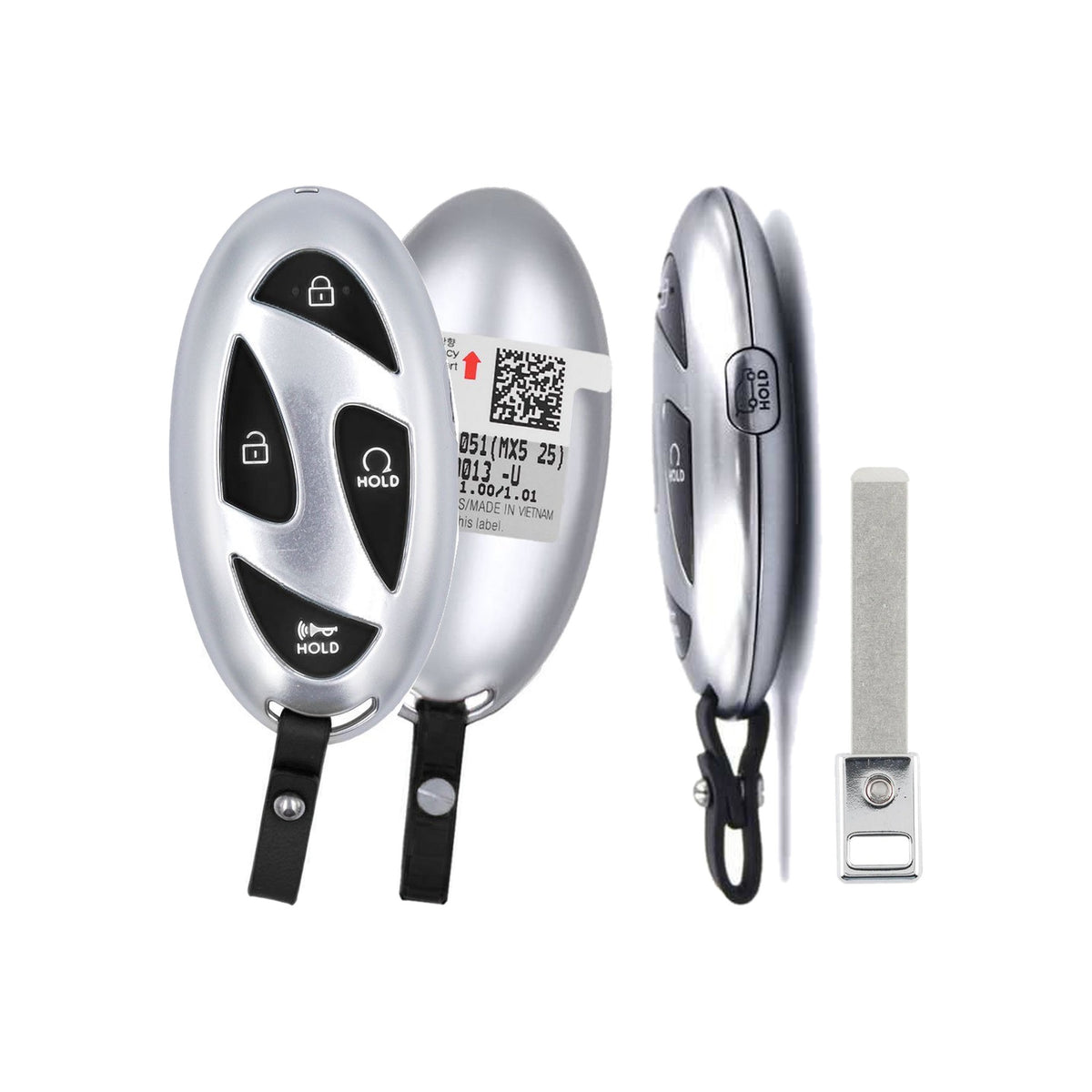 2023-2027 Hyundai Santa Fe 5-Button Smart Key PN: 95440-P6051 TQ8-FOB-4F61M43 - front, back, side buttons and emergency key