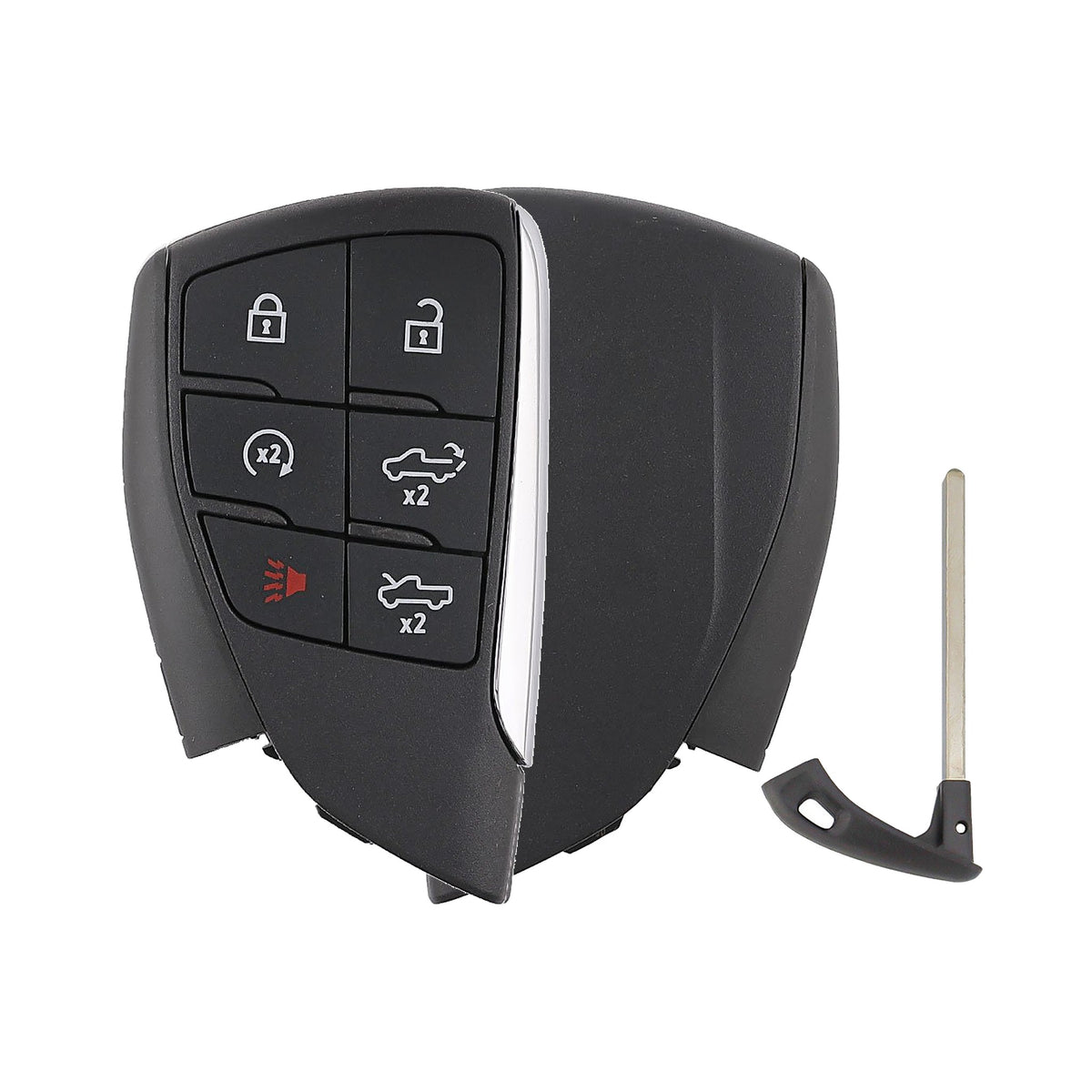 2024-2026 GMC Sierra 6-Button Smart Key PN: 13560221 YGOG21TB2 - Recase, no-logo shell with emergency key