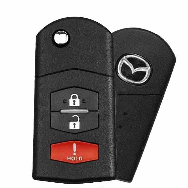 2006-2015 Mazda 2 / 3 / 5 / CX-7 / CX-9 / 3 or 4 - Buttons Flip Key / PN: CC43-67-5RYC / BGBX1T478SKE125-01 / OEM REFURB
