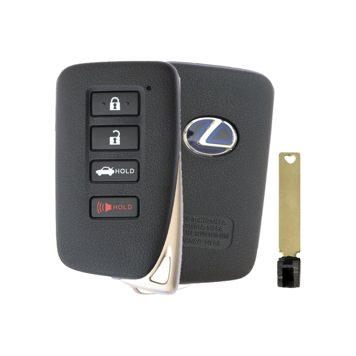 2013-2020 Lexus ES300 GS350 4-Button Smart-Key OEM - front, back and emergency key