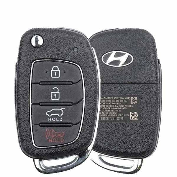 2015-2019 Hyundai Santa Fe / 4-Button Flip Key / PN: 95430-2W110 / TQ8-RKE-4F31 / HY18R / OEM
