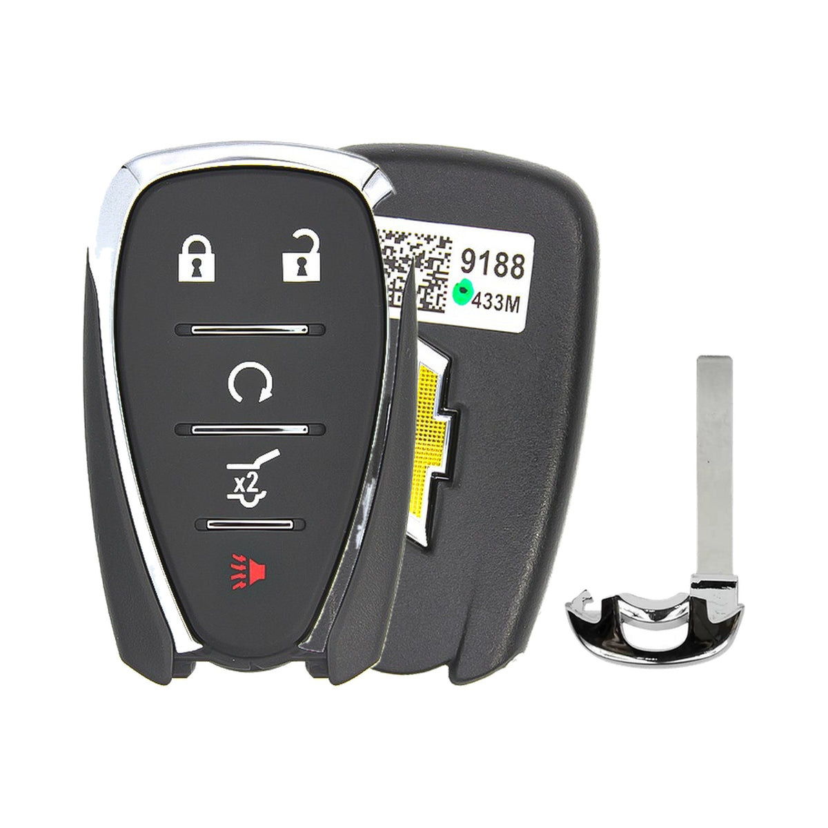 2018-2026 Chevrolet Blazer Traverse Trailblazer 5-Button Smart Key HYQ4EA HYQ4ES OEM - front, back and emergency key