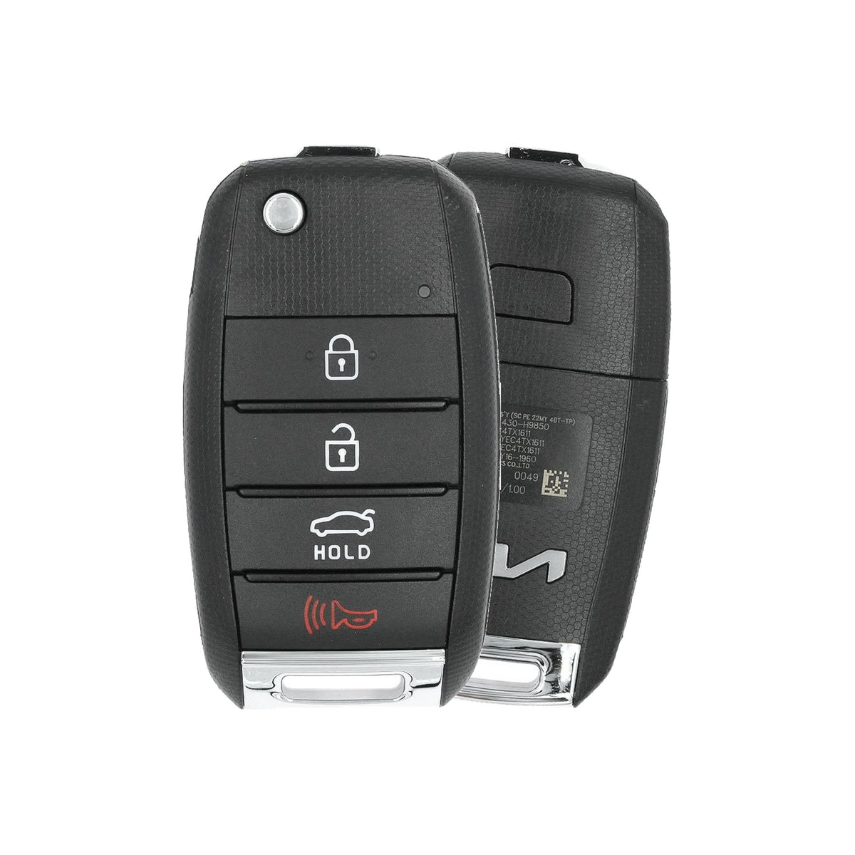 2020-2023 Kia Rio Remote Flip Key 4-Button Trunk w/ Transponder - Brand New