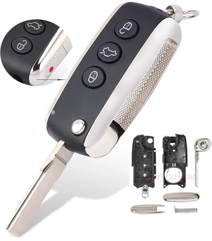 2006-2016 Bentley Continental GT GTC Flip Remote Key Shell Case Fob 3 Button