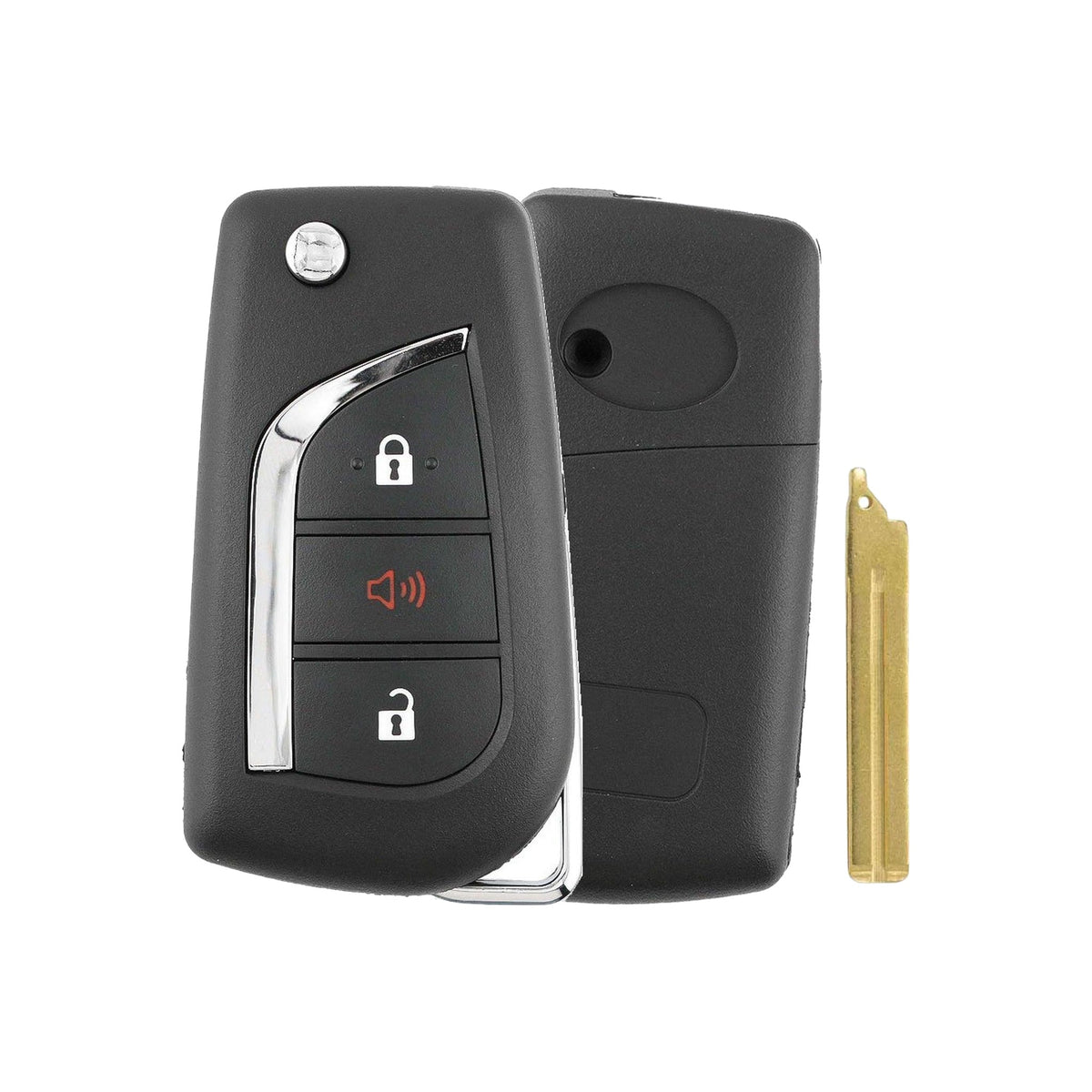 2019-2025 Toyota RAV4 3-Button Remote Key PN: 89070-0R300 GQ4-73T - front, back, side buttons and emergency key