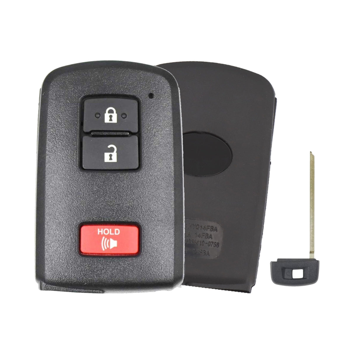 2021-2023 Toyota 4Runner Tundra Tacoma 3-Button Smart Key PN: 89904-0C050 HYQ14FBB Board 0010 - Recase, no-logo shell with emergency key
