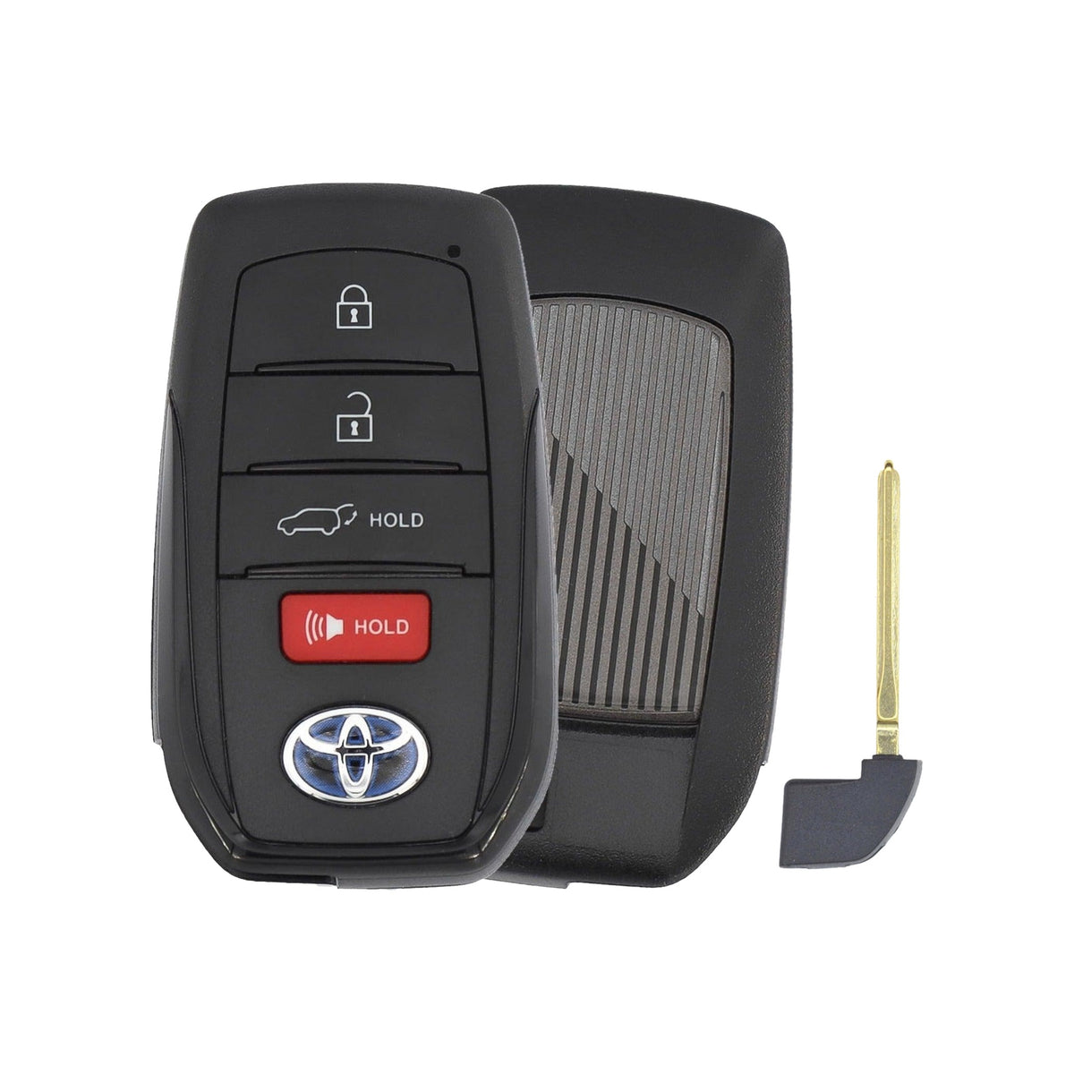 2021-2024 Toyota Venza 4-Button Smart Key PN: 8990H-48052 HYQ14FBX (Black Logo) 8A Chip - front, back and emergency key