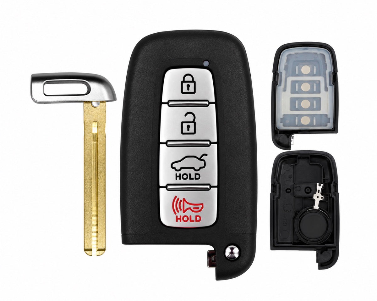 2009-2018 Hyundai | Kia | 4-Button Smart Key Shell w/ Trunk | SY5HMFNA04 | w/ Emergency Key