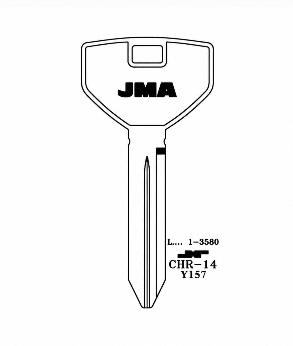 JMA Chrysler Dodge Jeep Y157 Metal Key Blank