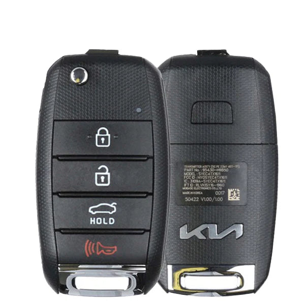 2020-2023 Kia Rio Remote Flip Key 4B Trunk w/ Transponder / PN: 95430-H9850 / SYEC4TX1611 / OEM