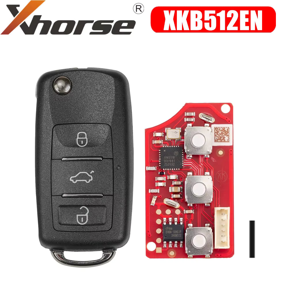 Xhorse - XKB512EN VVDI Key Tool VVDI2 Flip Wire Remote Key 3 Buttons VW Type