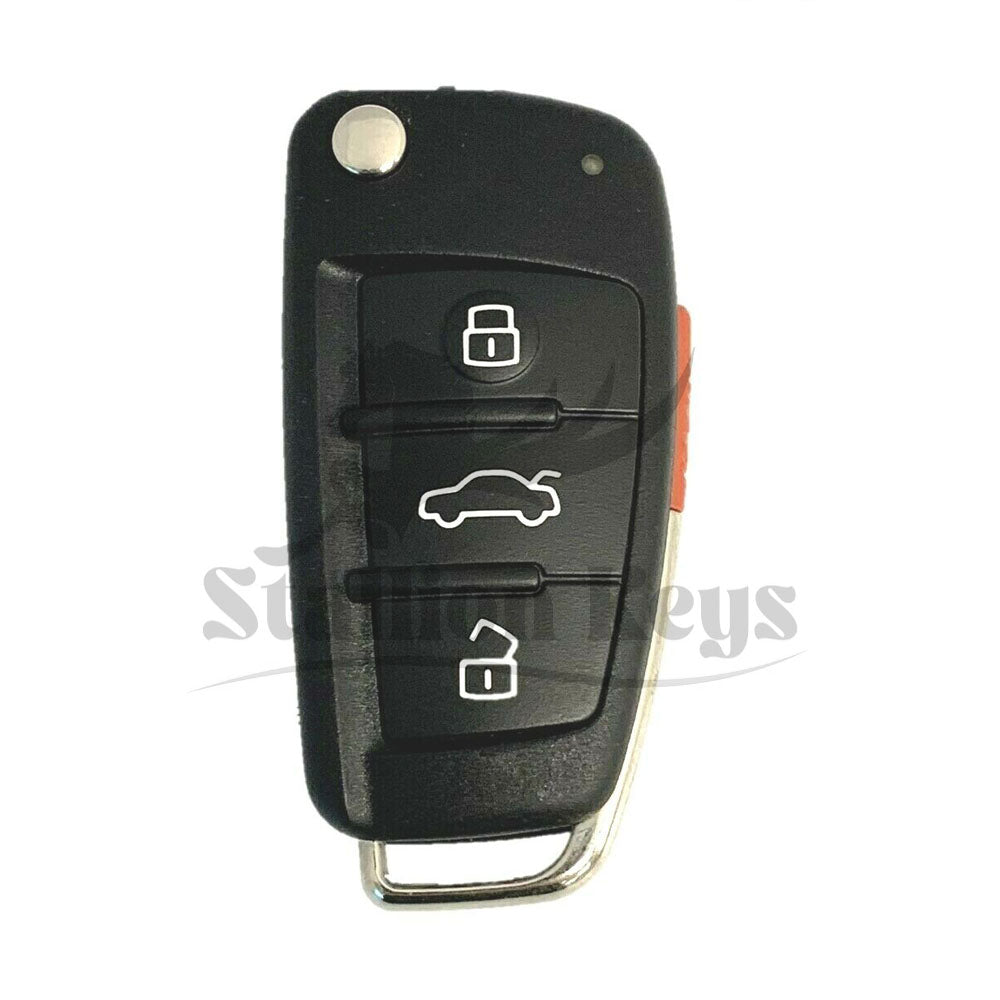 2006-2015 Audi / 4-Button Flip Key / 315 MHz / 8E Transponder / Non-Keyless / AFTERMARKET