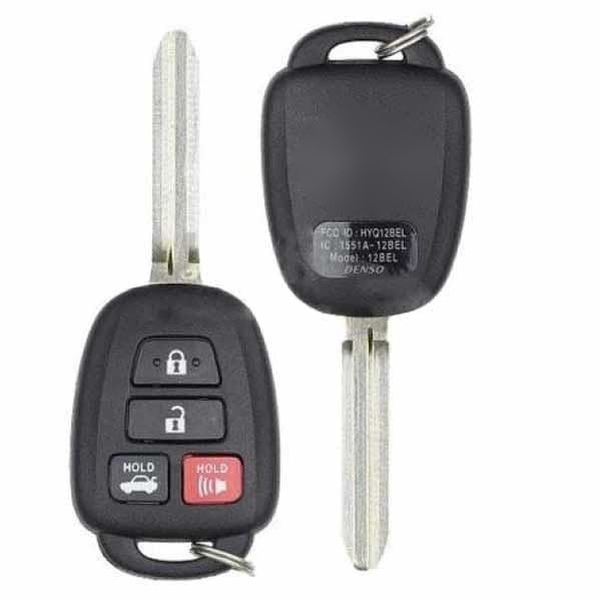 2014-2019 Toyota Camry  Corolla  4-Button Remote Head Key  PN: 89070-06421  HYQ12BDM  HYQ12BEL  H Chip - front, back, side buttons and emergency key