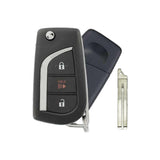 2018-2020 Toyota C-HR  3-Button Remote Key  PN: 89070-F4080  MOZB97TZ  H Chip - front, back, side buttons and emergency key