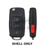 2011-2022 Volkswagen / 4-button Flip Key SHELL / NBG010180T / NBG010206T / AFTERMARKET