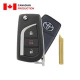 2019-2025 Toyota RAV4 (Canada) 3-Button Remote Flip Key 89070-0R450 HYQ12BFS - OEM - Canadian production