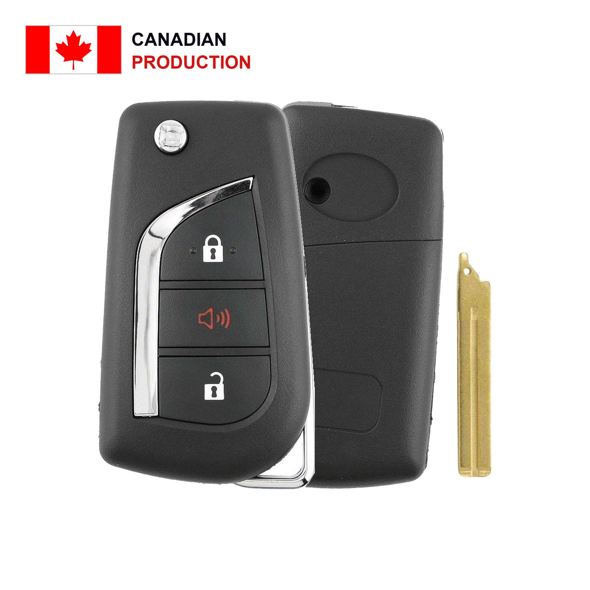 2019-2025 Toyota RAV4 (Canada) 3-Button Remote Flip Key - Recase - Canadian production
