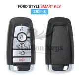 Keydiy - Universal Smart Remote Key 4+1 Button Ford Type ZB21-5