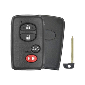 2010-2015 Toyota Prius  4-Button Smart Key  PN: 89904-47352  HYQ14ACX  Board 5290 - Recase, no-logo shell with emergency key