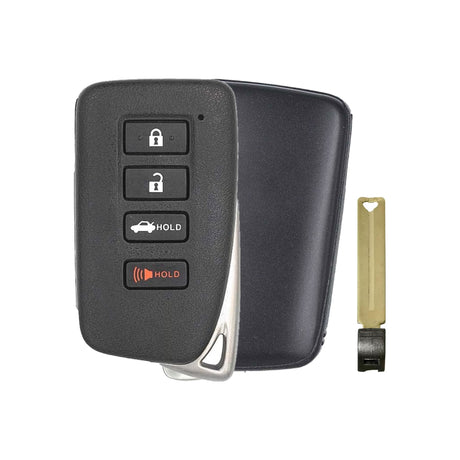 2013-2020 Lexus ES300  GS350  4-Button Smart-Key  PN: 89904-30G90  HYQ14FBA  G Board 0020 - Recase, no-logo shell with emergency key