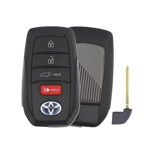 2021-2024 Toyota Venza  4-Button Smart Key  PN: 8990H-48052  HYQ14FBX (Black Logo) 8A Chip - front, back and emergency key