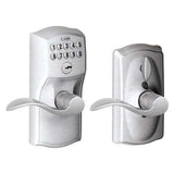 Schlage Camelot Keypad Entry with Flex-Lock Door Lever Set with Accent Interior Lever