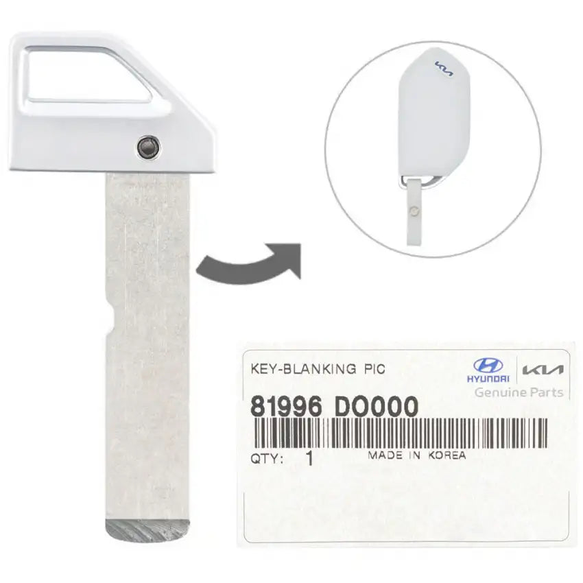 Kia EV9 Smart Key Emergency Blade PN: 81996-DO000