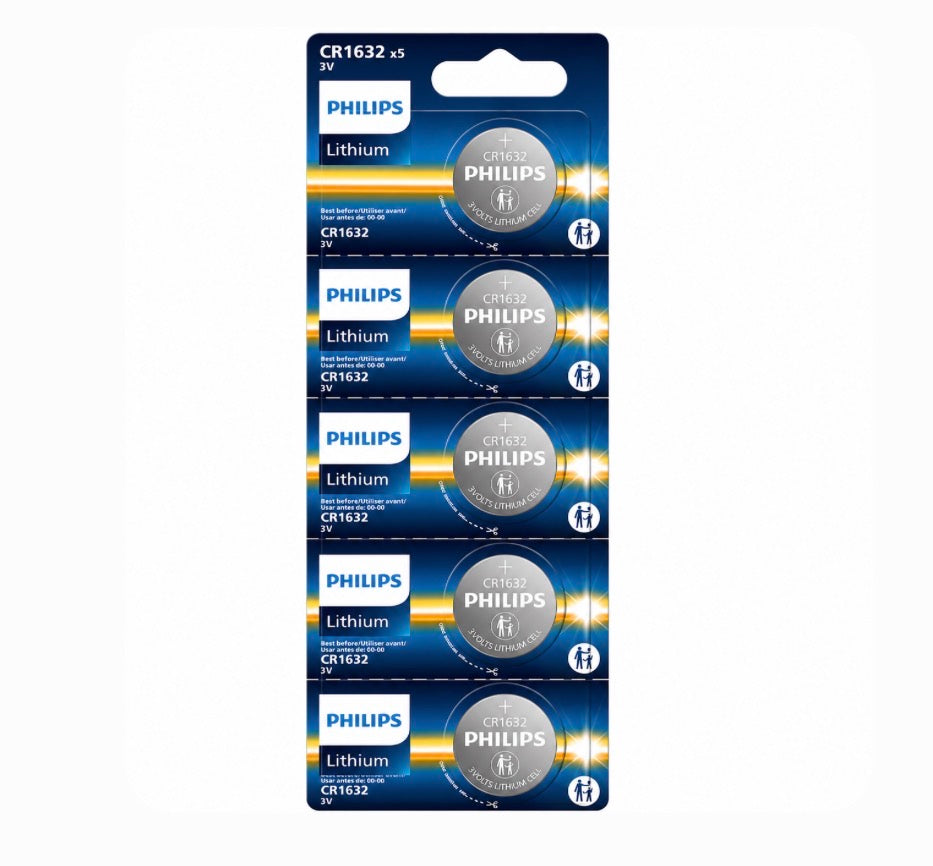 Philips CR1632 3V Lithium Battery 5-Pack