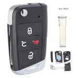 2015-2020 Volkswagen Jetta / Golf / GTI / 4-Button Flip Key SHELL / NBGFS12A01 / GTL Super Strong / AFTERMARET
