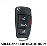 2006-2015 Audi / 4-button Flip Key SHELL for NBG009272T / AFTERMARKET
