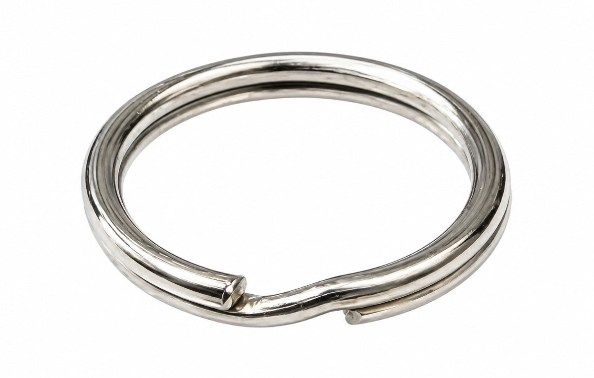 1" Split Key Rings - Nickel-Plated Tempered Steel 250 Pack