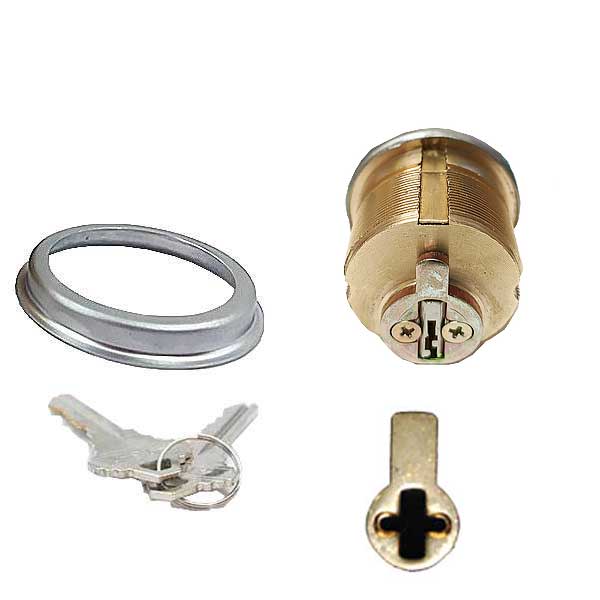 Maxtek - Premium Mortise Cylinder - 1" / Brass Finish / SC1 / KW1