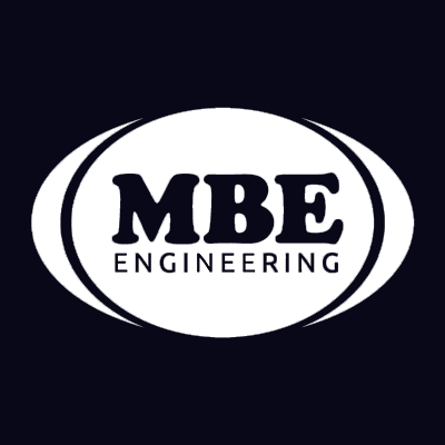 MBE Engineering logo on a black background