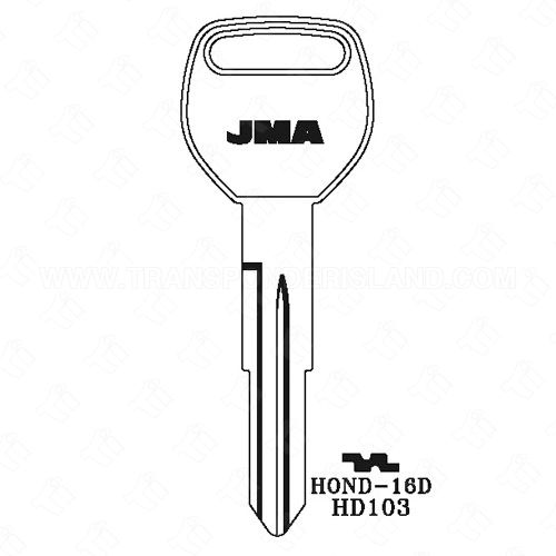 JMA Honda Acura HD103/X214 Metal Key Blank