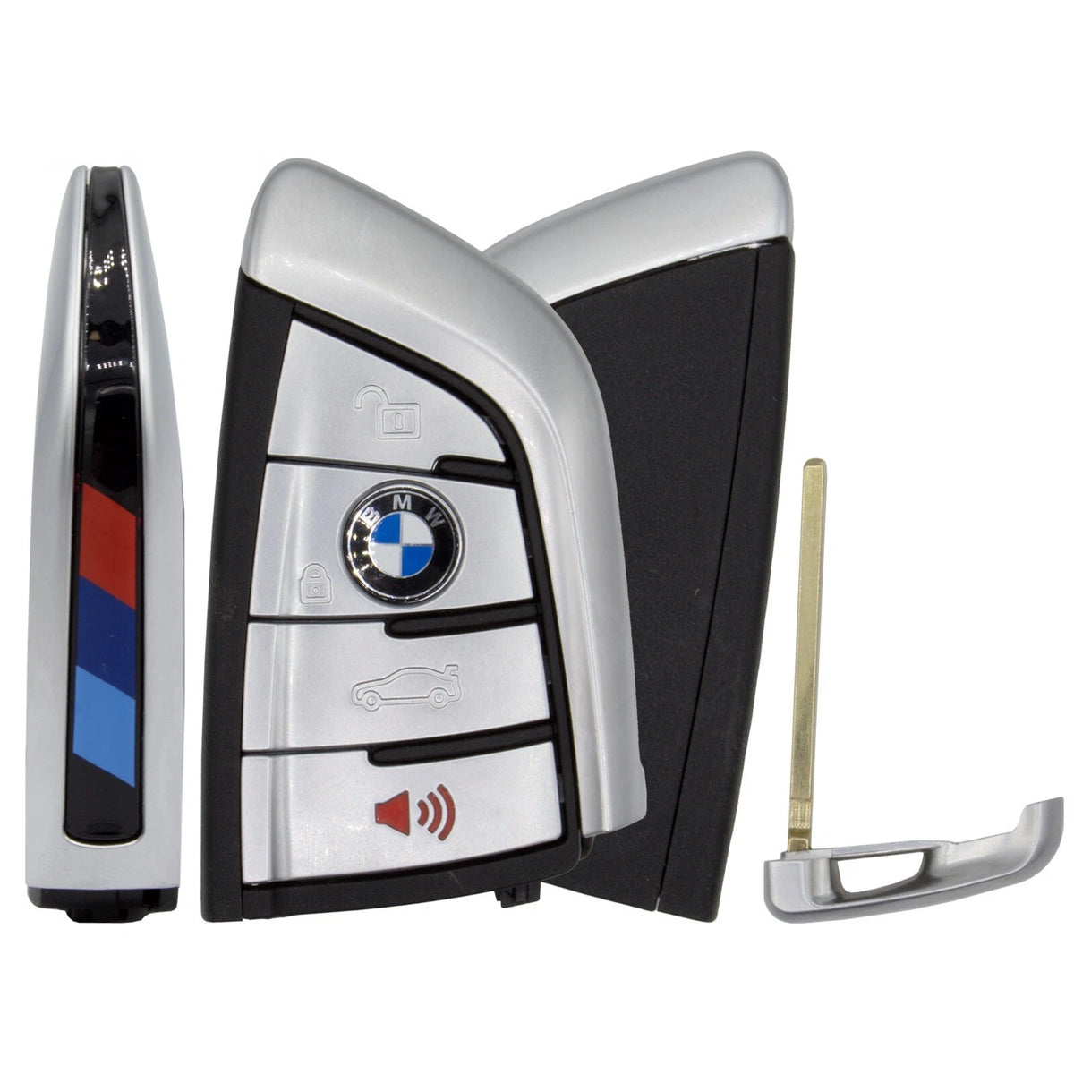 BMW BDC2-BDC3 4-button smart key, silver with M Package trim