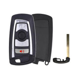 BMW F Series 4-Button Smart Key Silver - Recase: no-logo shell, back and emergency key