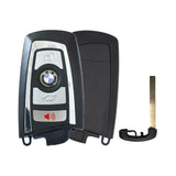 BMW F Series 4-Button Smart Key FEM-BDC 433 MHz Silver - front, back and emergency key