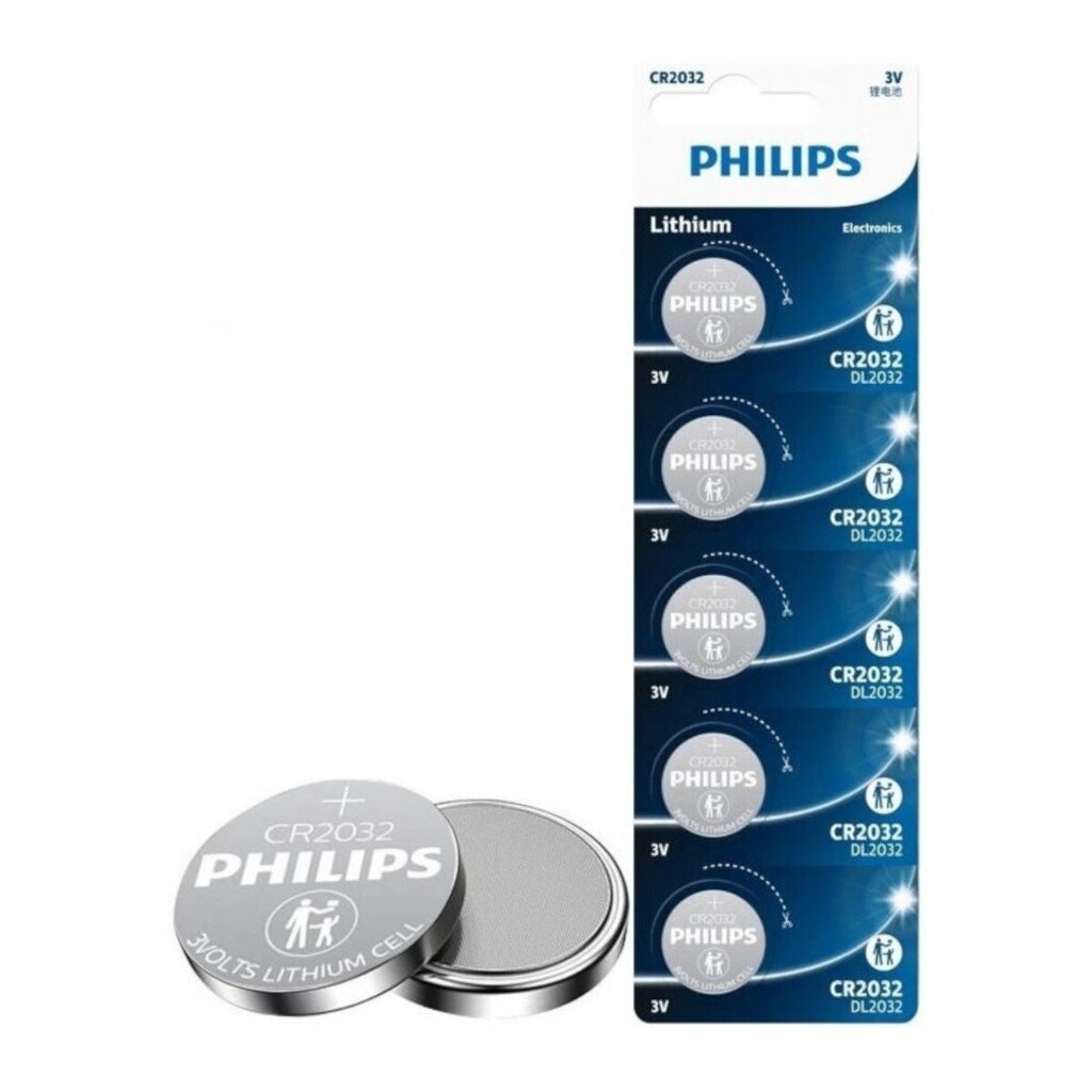 Panasonic / Philips CR2032 3V Lithium Battery 5-Pack